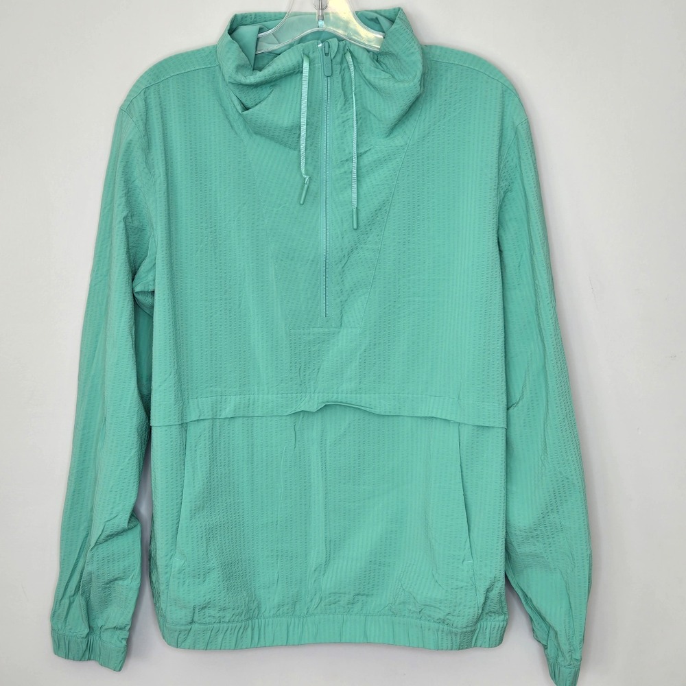 LULULEMON Pack Light Half Zip Pullover Seersucker Seafoam Green Jacket Size‎ 8